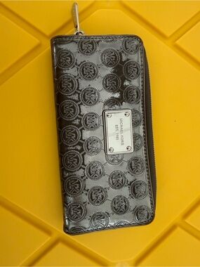 Michael Kors Metallic Mirror Monogram Patent Leather